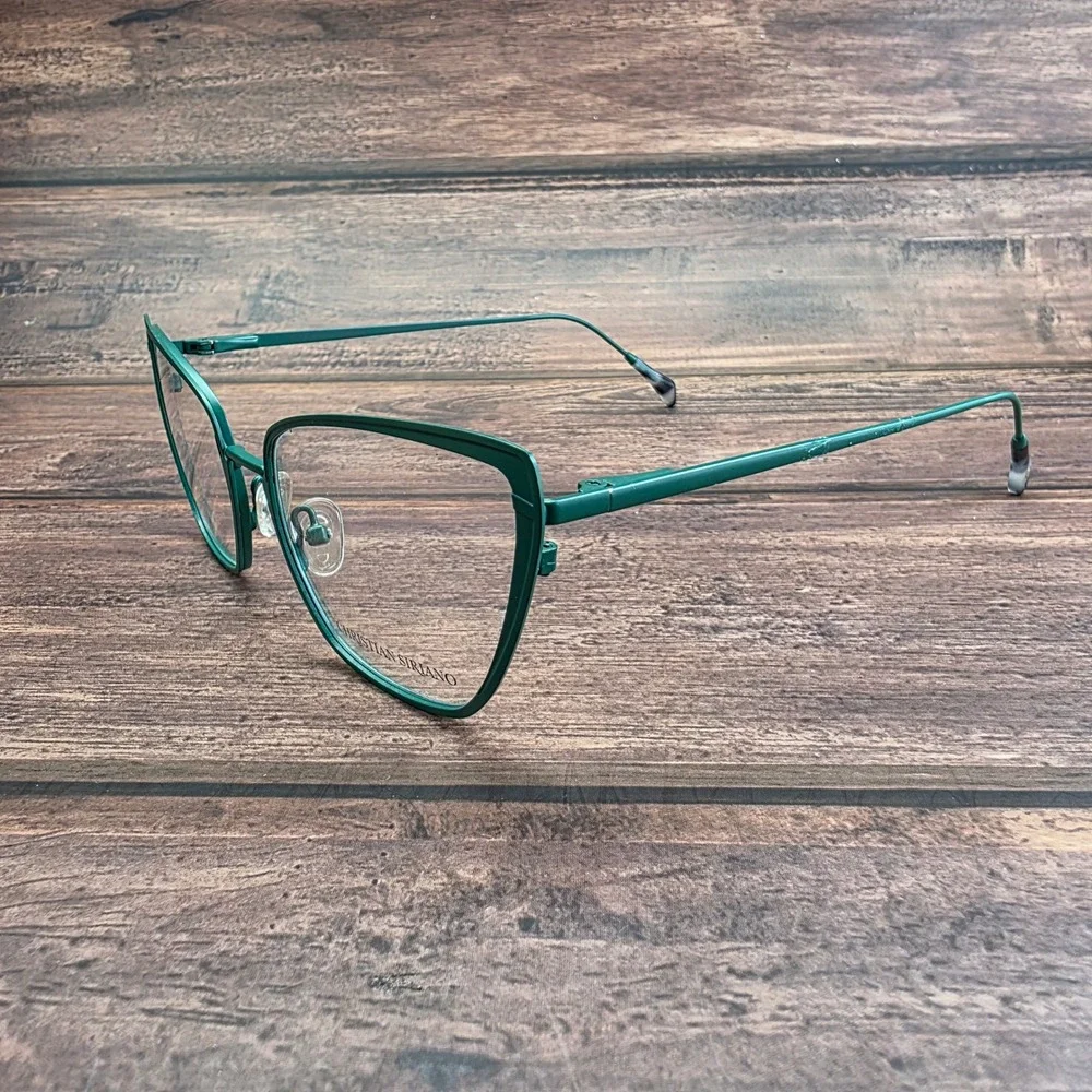 Christian Siriano CS Cassidy Teal Cat Eye Eyeglasses Frames 55-18-145 Metal
